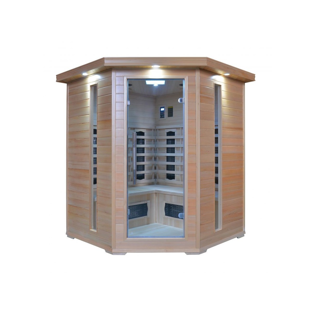 Sauna infrarouge pour 4 personnes en Hemlock Wood 150x89x84 Lux