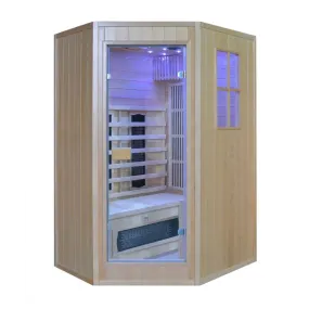 Sauna Combinata per 2 persone in Legno Hemlock 120x59x85 Angle