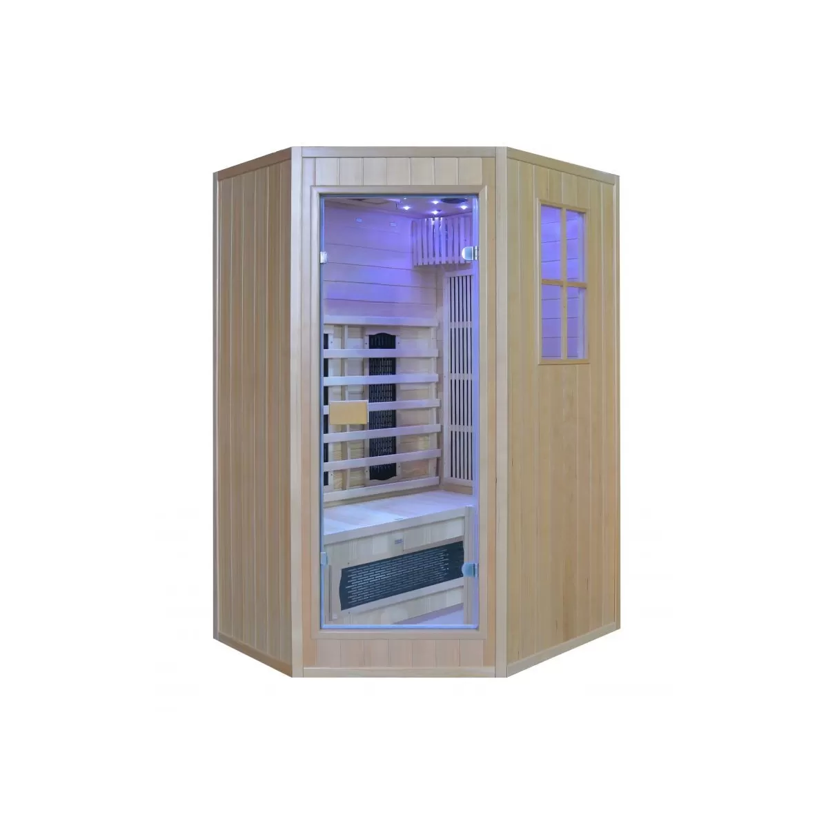 Sauna Combinata per 2 persone in Legno Hemlock 120x59x85 Angle