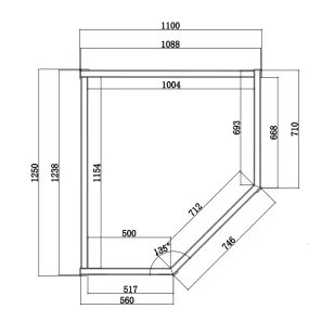 Sauna Combinata per 2 persone in Legno Hemlock 120x59x85 Angle