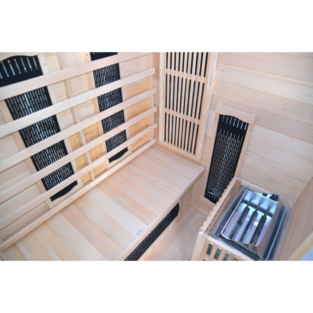 Kombinierte Sauna für 2 Personen in Hemlock Wood 120x59x85 Angle