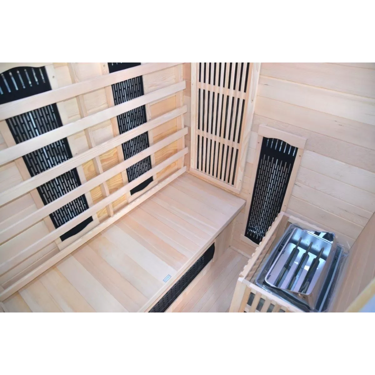 Sauna Combinata per 2 persone in Legno Hemlock 120x59x85 Angle
