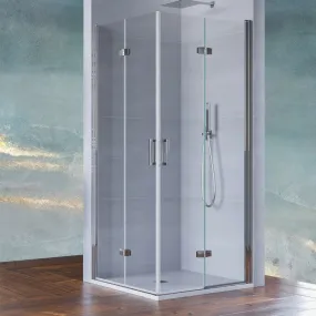 Box Doccia 2 lati a Libro a doppia anta pieghevole Trasparente Anticalcare 6mm H195 Butterfly