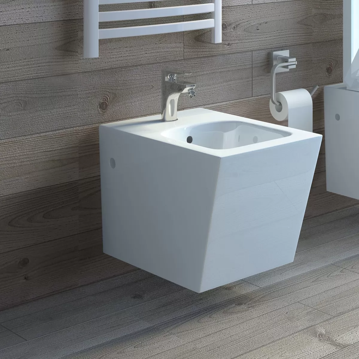 Bidet sospeso in ceramica bianca GLAM Goccioline