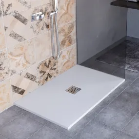 Receveur de douche en marbre minéral effet pierre fabriqué en Italie modèle de couleur grise Amalfi