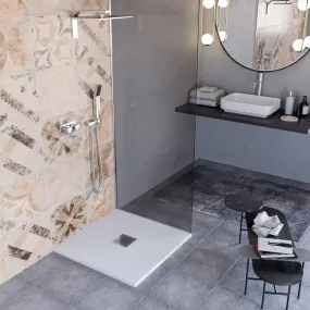 Receveur de douche en marbre minéral effet pierre fabriqué en Italie modèle de couleur grise Amalfi