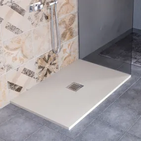 Piatto Doccia Mineralmarmo effetto pietra made in Italy scarico centrale colore Crema modello Amalfi