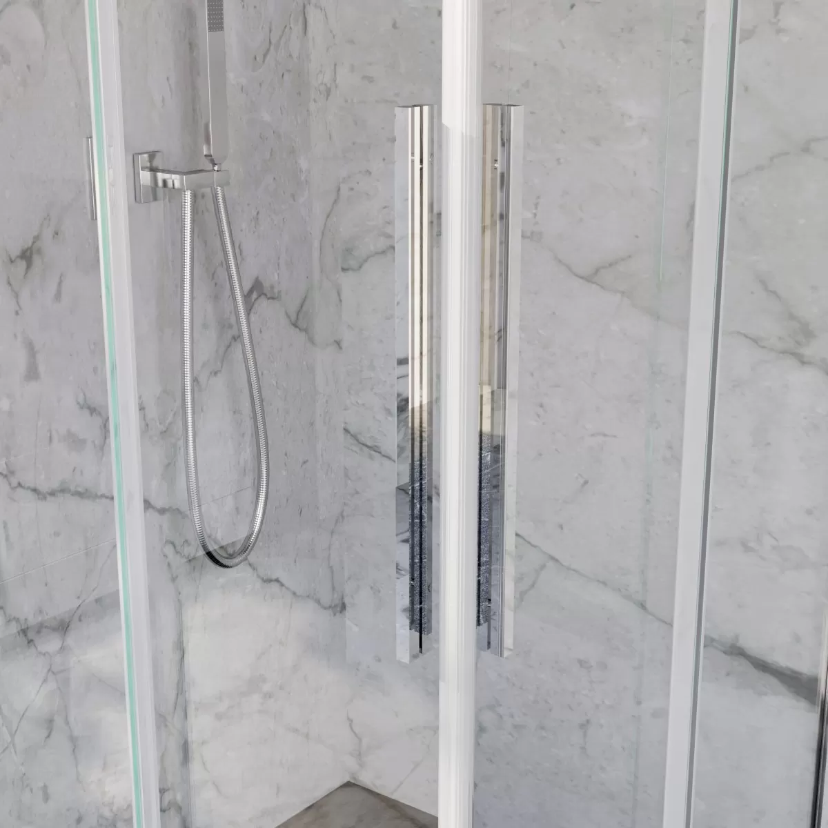 Cabine de Douche Double Porte Coulissante 8mm Clair Anti-calcaire