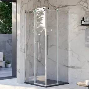Transparente Antikalk-Duschabtrennung mit 8 mm Durchmesser auf 2 Seiten