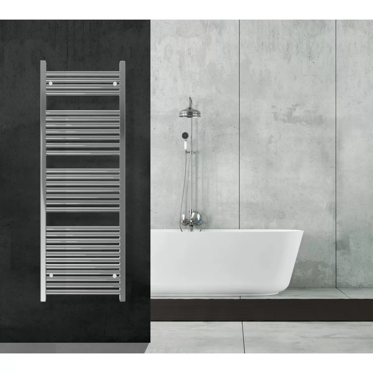 Sèche-serviettes chromé 1500x600 entraxe 550mm