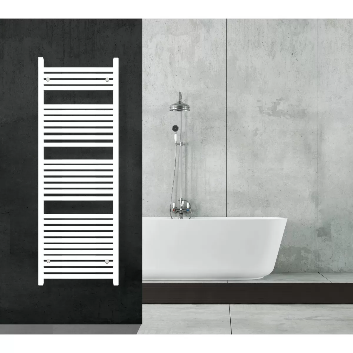 Sèche-serviettes blanc 1500x600 entraxe 550 mm
