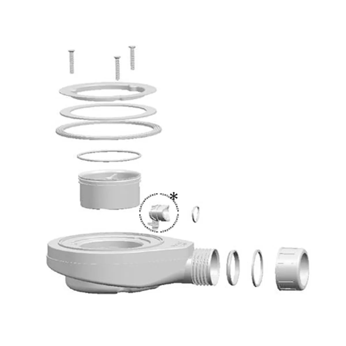 Receveur de douche en résine finition ardoise blanche et grille inox NATURE