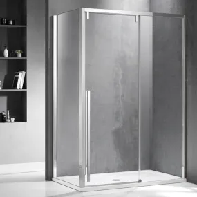 Cabine de douche 2 faces Coulissante Anti-calcaire 8mm H200 SANTORINI 500 Chrome