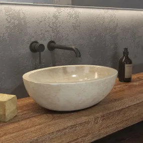 Lavabo da Appoggio in Marmo Karag Leonor SOP Cream