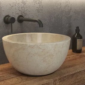 Lavabo da Appoggio in Marmo Karag Leyla SBP Cream