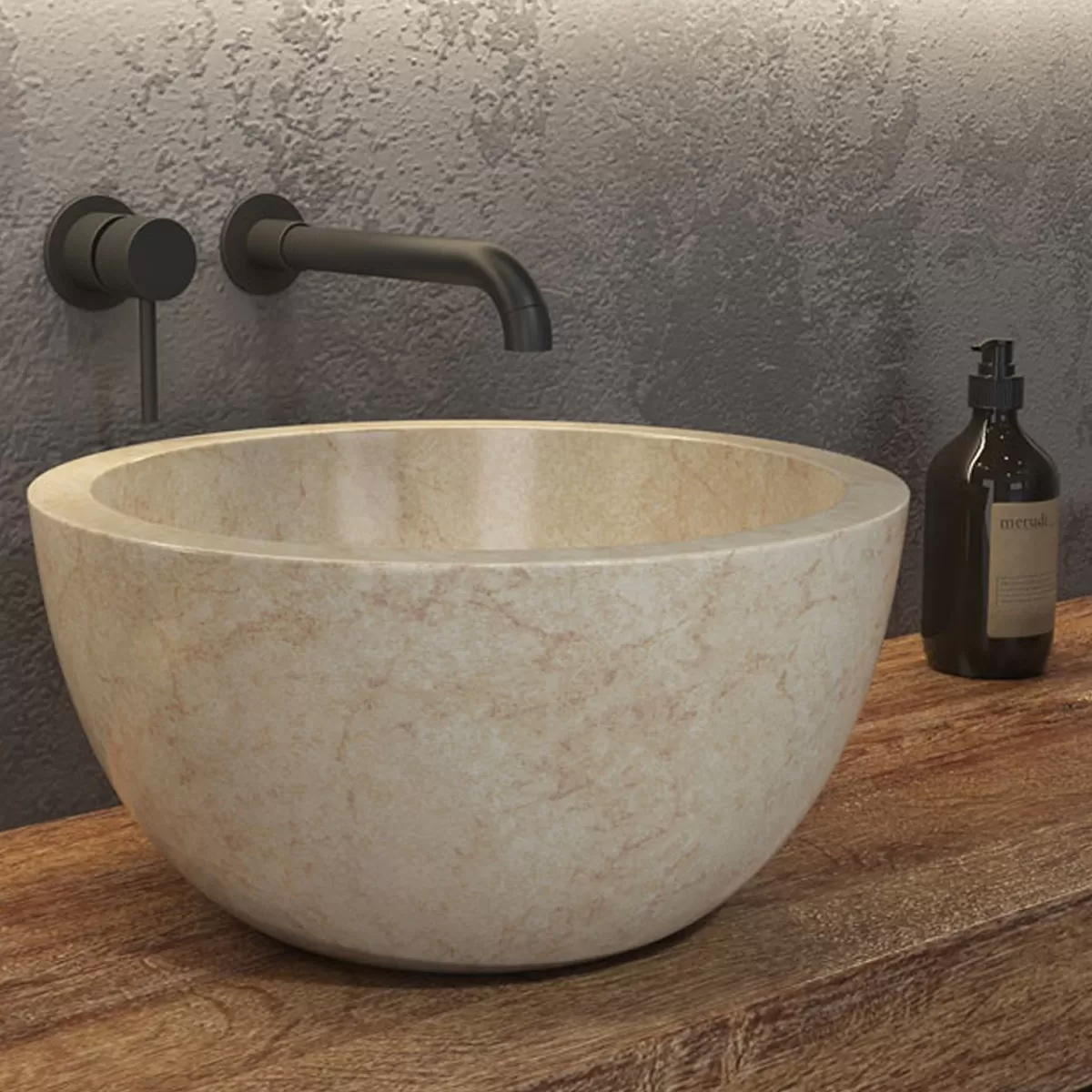 Lavabo da Appoggio in Marmo Karag Leyla SBP Cream