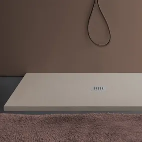 Receveur de douche marbre minéral pierre crème drain central fabriqué en Italie