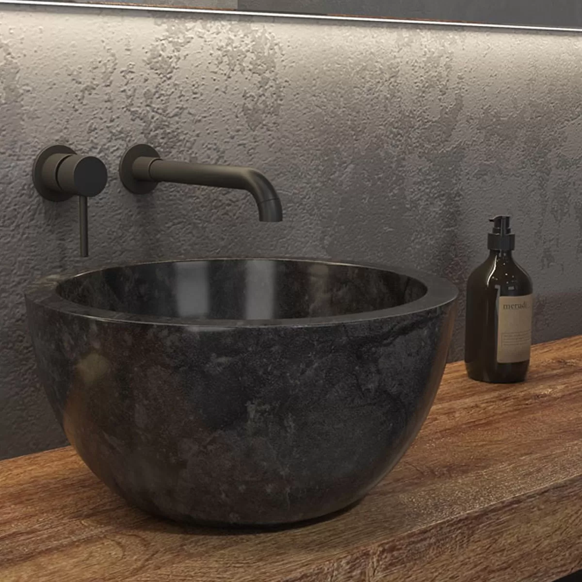 Lavabo da Appoggio in Marmo LEYLA SBP NERO