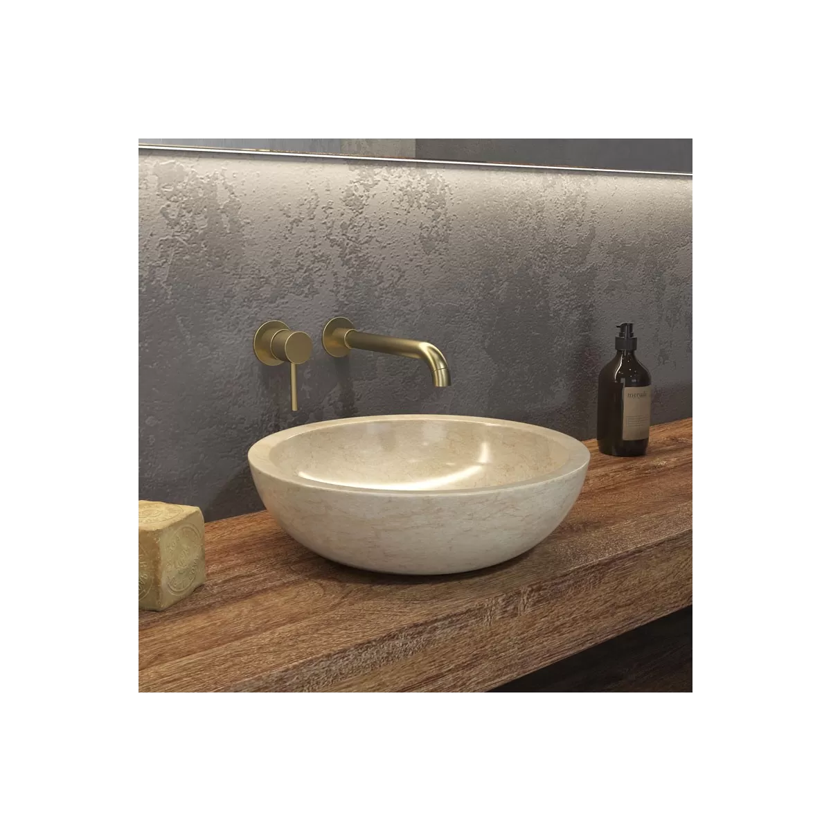 Lavabo da Appoggio in Marmo Karag Elena SBP Cream