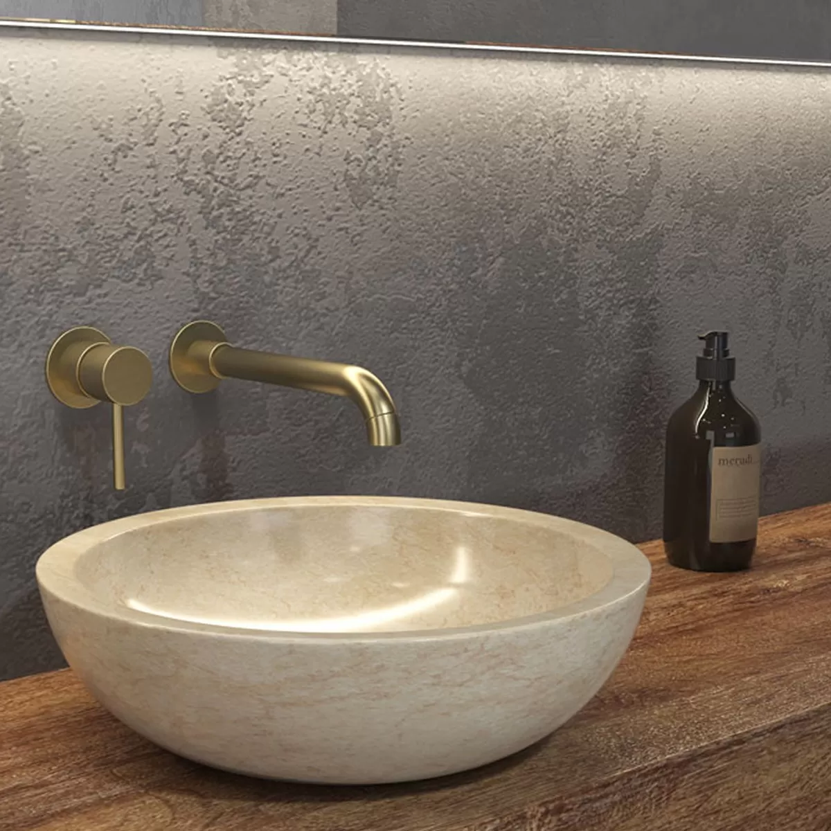 Lavabo à poser en Elena SBP Crème Marbre couleur Crème