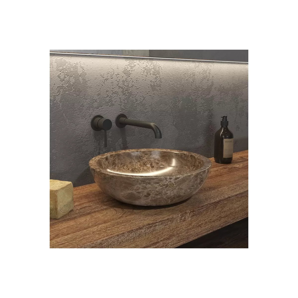 Lavabo da Appoggio in Marmo Karag Elena SBP Gray