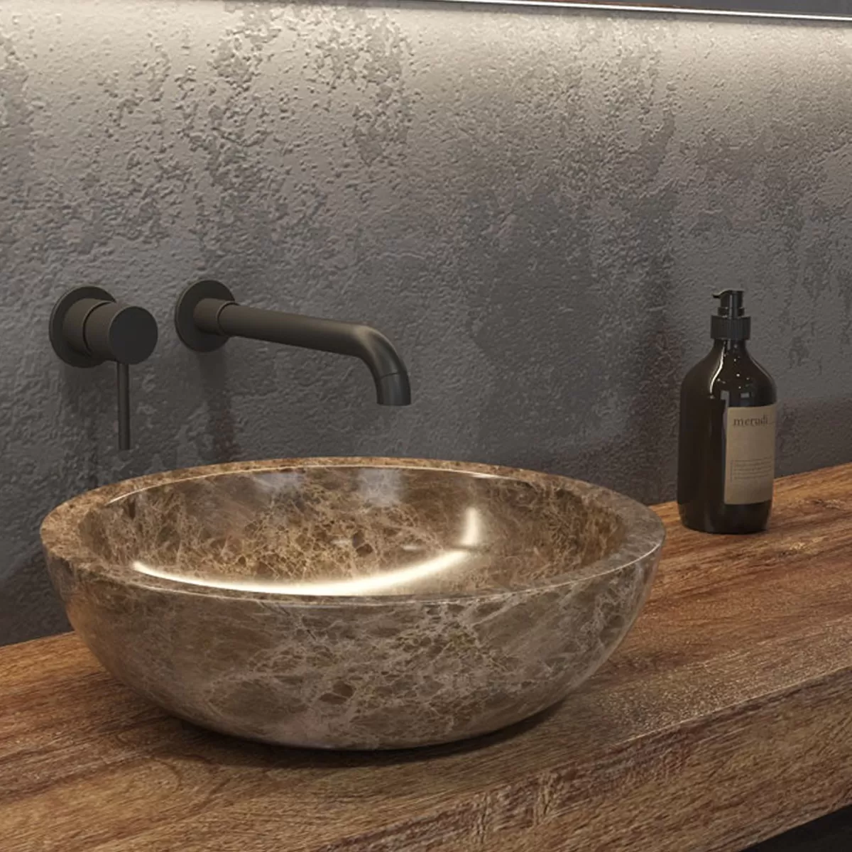Lavabo da Appoggio in Marmo Karag Elena SBP Gray