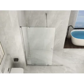 Paroi de douche à l'italienne avec porte coulissante transparente 8 mm H195 SLIDE