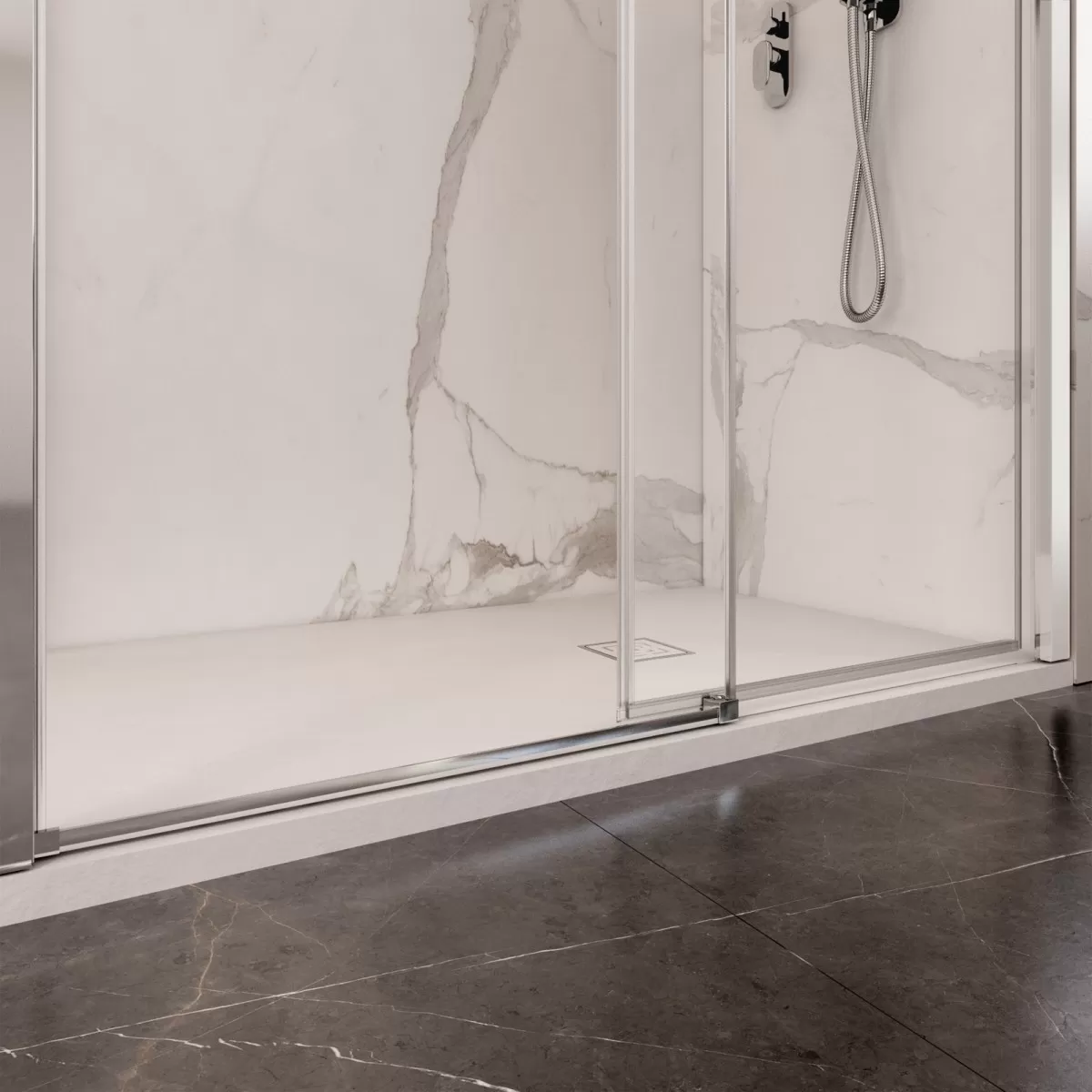 Porte de douche coulissante transparente 6mm H195 Genesis