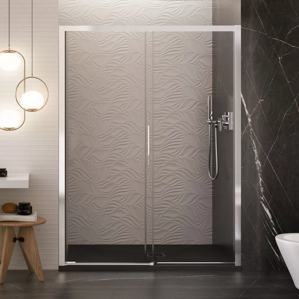 Porte de douche coulissante transparente 6mm H195 Genesis