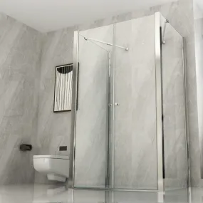 Box Doccia 3 lati Saloon apertura interna esterna Trasparente 8mm H195