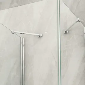Box Doccia tre lati porta battente interna ed esterna con apertura torale vetro 8mm trasparente altezza 195cm Magic