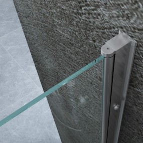 Duschabtrennung 2 Seiten mit doppelter interner und externer Schwingtür mit Gesamtöffnung 8 mm, transparenter Kristall, Höhe 195
