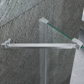 Porta Doccia Battente interna ed esterna con apertura totale più un lato fisso in cristallo 8mm Trasparente Altezza 195cm