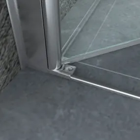 Innen- und Außenpendeltür für die Dusche mit vollständiger Öffnung plus einer festen Seite aus 8 mm transparentem Glas Höhe 195 