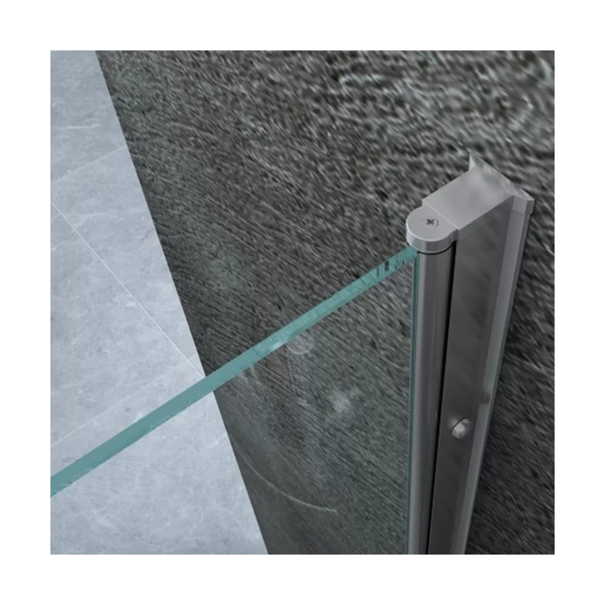 Innen- und Außenpendeltür für die Dusche mit vollständiger Öffnung plus einer festen Seite aus 8 mm transparentem Glas Höhe 195 
