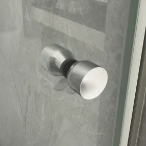 Porta Doccia Battente interna ed esterna con apertura totale più un lato fisso in cristallo 8mm Trasparente Altezza 195cm