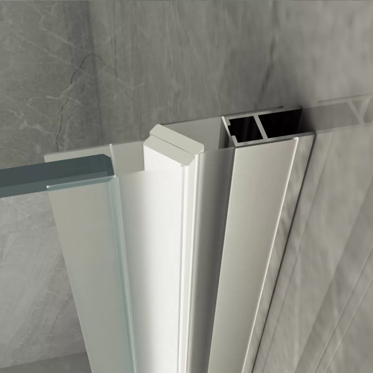 Porta Doccia Battente interna ed esterna con apertura totale più un lato fisso in cristallo 8mm Trasparente Altezza 195cm