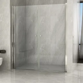 Double porte de douche battante extérieure transparente 8mm H195