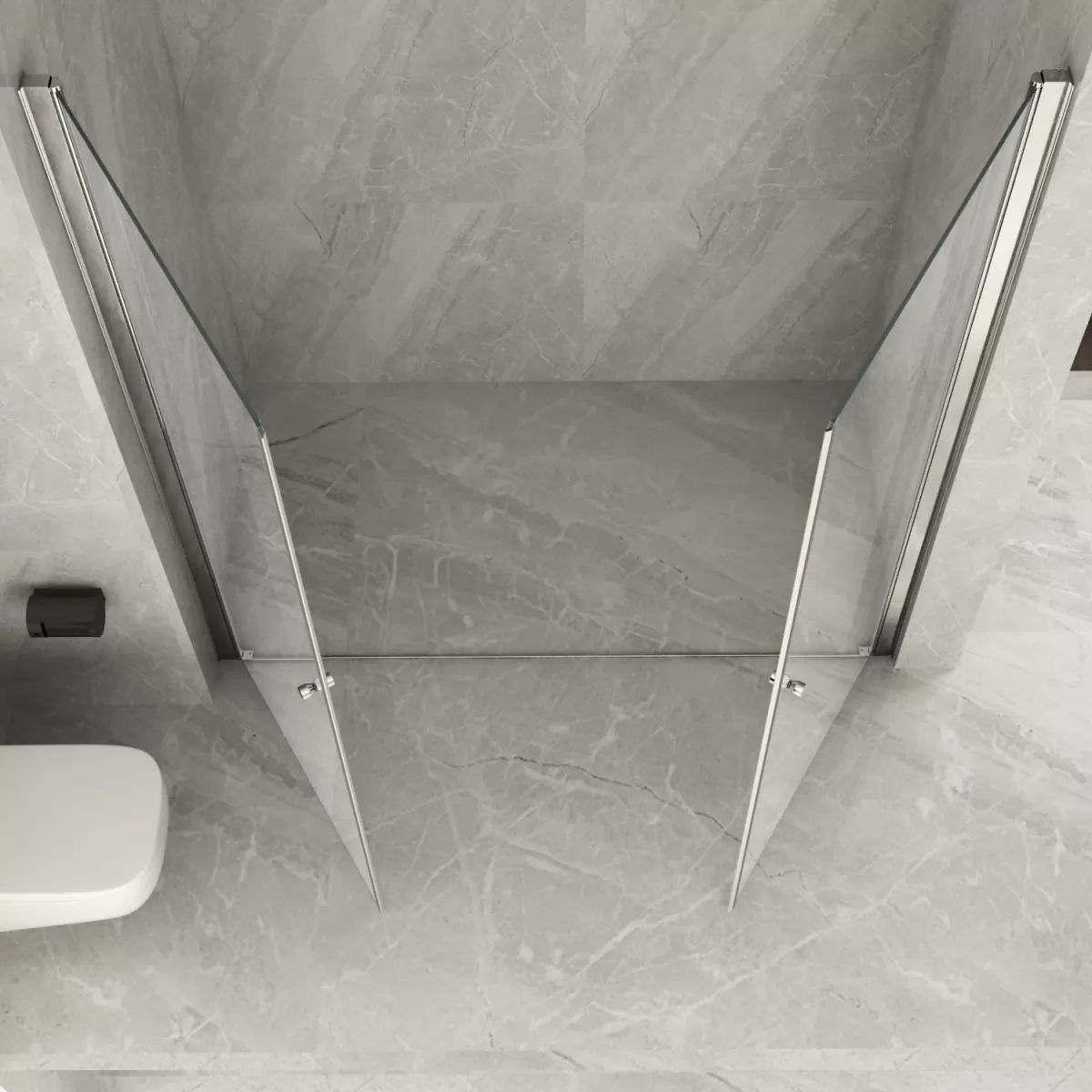 Double porte de douche battante extérieure transparente 8mm H195