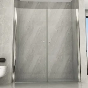 Doppia Porta Doccia Battente apertura interna ed esterna totale 8mm trasparente altezza195 Magic