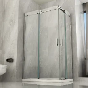 Cabine de douche 2 faces Coulissante Transparente 8mm H195 Aurelia