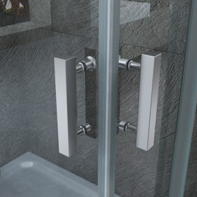 Cabine de douche sans profilés double porte transparente coulissante 8mm