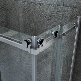 Cabine de douche sans profilés double porte transparente coulissante 8mm