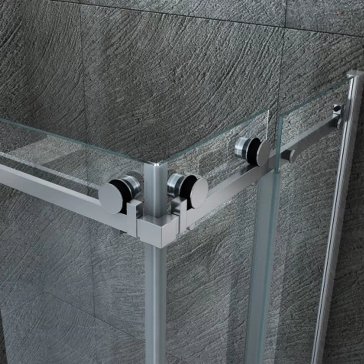 Box Doccia 3 lati apertura scorrevole senza profili  Trasparente 8mm altezza h 195cm