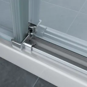 Duschabtrennung 3 Seiten Schiebeöffnung ohne transparente Profile 8mm Höhe H 195cm