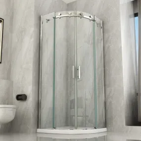 PEARL Crystal 8 mm halbrunde Schiebeduschabtrennung 80 x 80 - 90 x 90