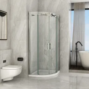Cabine de Douche Semi-Circulaire Coulissante Transparente 8mm H195