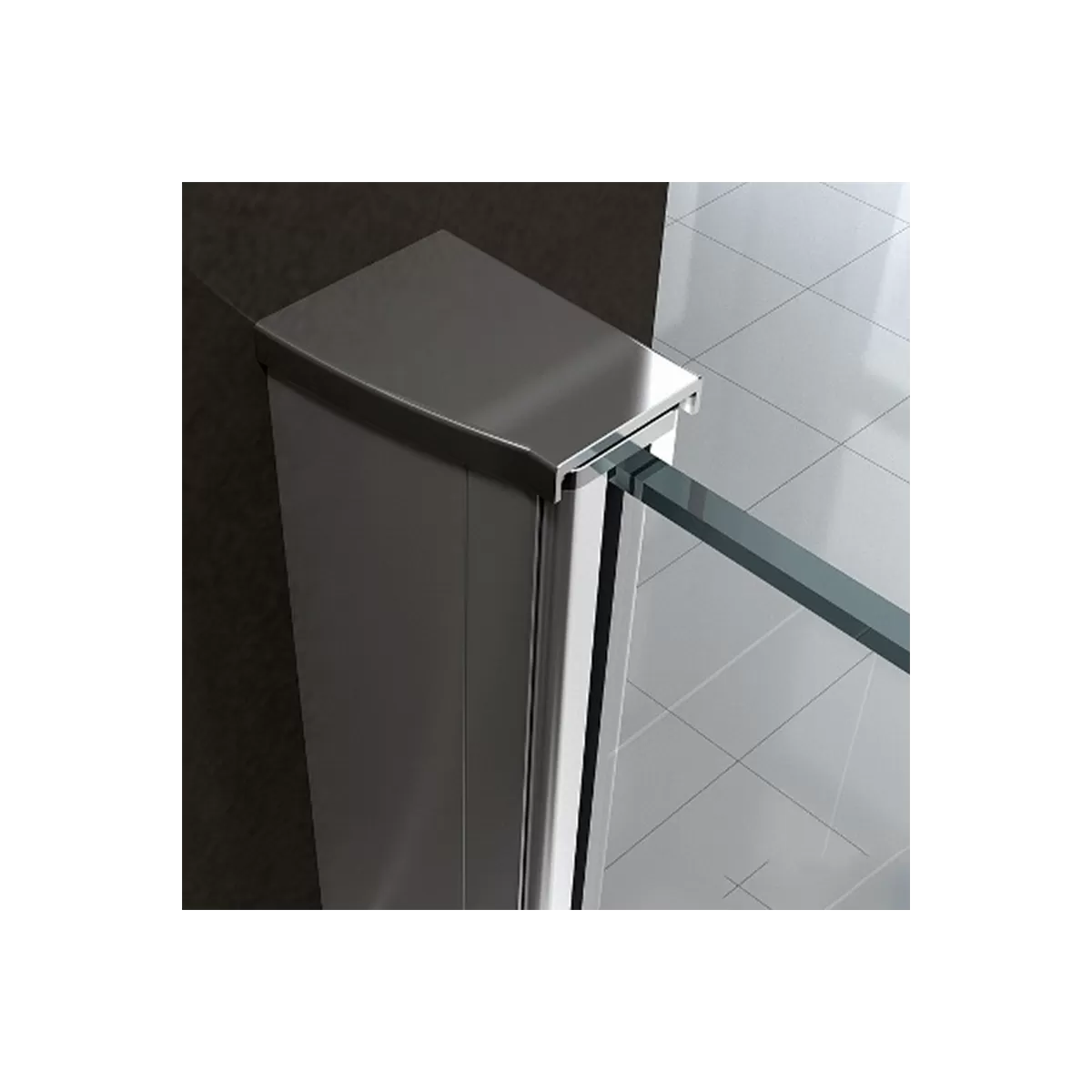 Cabine de douche avec porte battante en cristal transparent 8mm Amanda