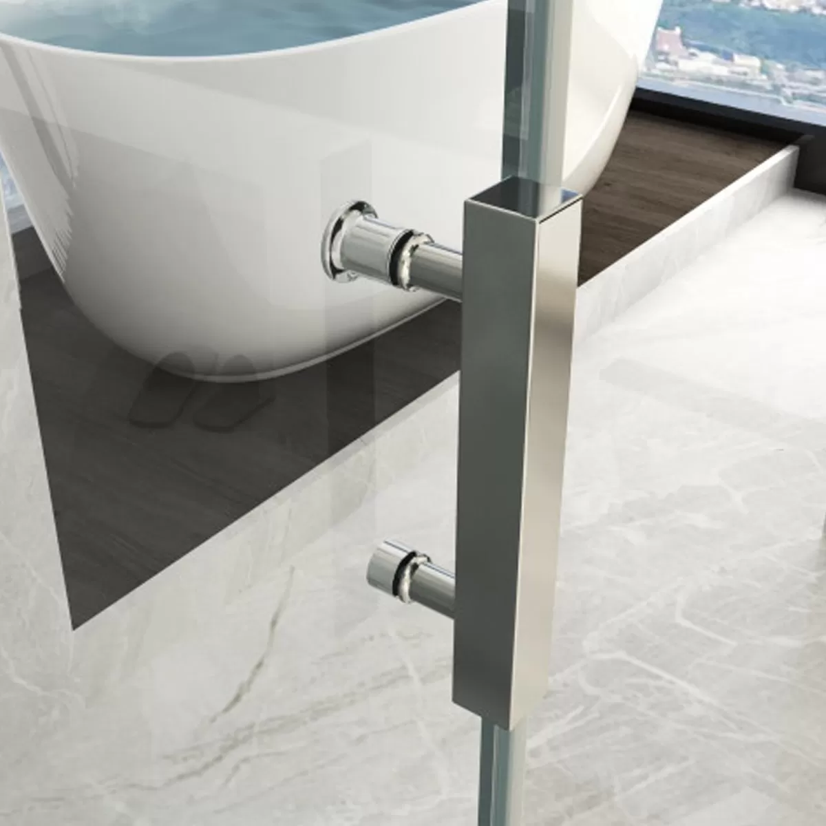 Cabine de douche avec porte battante en cristal transparent 8mm Amanda