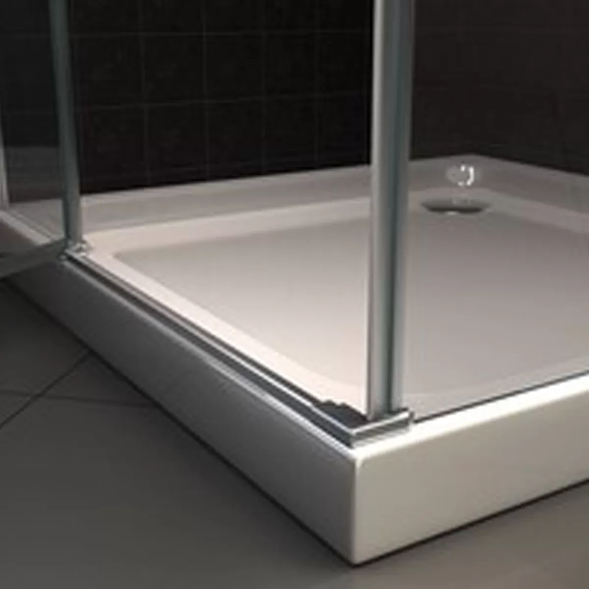 Cabine de douche avec porte battante en cristal transparent 8mm Amanda